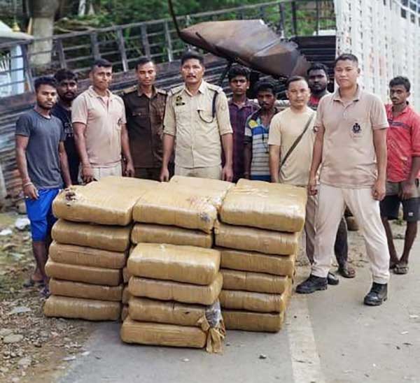 594 kg cannabis seized at Assam-Tripura border
