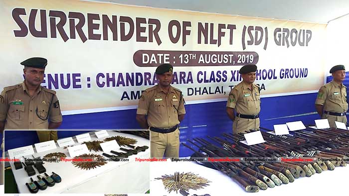 88 NLFT CADRES SURRENDERED IN TRIPURA AFTER FIVE YEARS OF PEACE TALKS