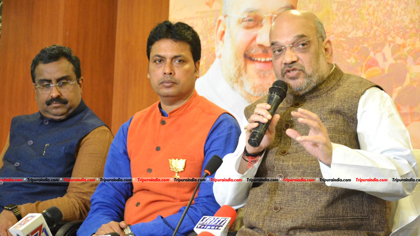 Congress helping CPI-M in Tripura: Amit Shah