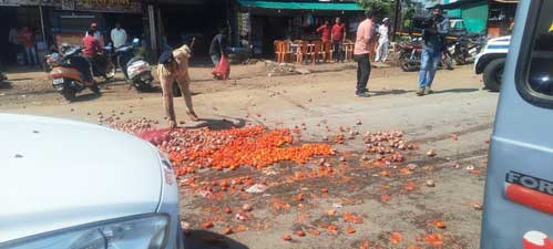 Angry Maha farmers pelt Ajit Pawar's convoy with onions, tomatoes