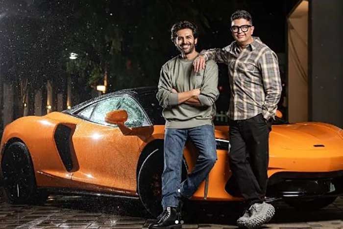 Bhushan Kumar gifts Kartik Aaryan India's first GT Orange McLaren to celebrate 'Bhool Bhulaiyaa 2' success