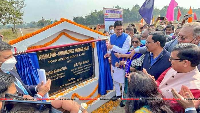 CM Biplab Kumar Deb laid foundation stone of third international border haat in Dhalai