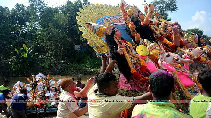 Devotees bid adieu to goddess Durga on Vijayadashami in NE
