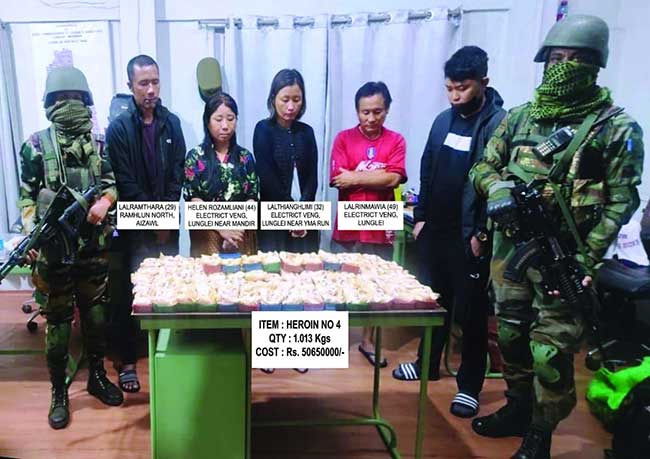 Drugs, Burmese areca nuts worth Rs 7 cr seized in Mizoram; 7 held