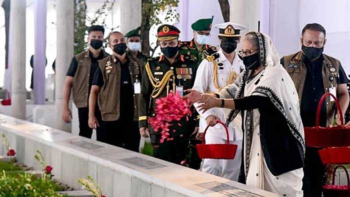 Hasina pays homage to Bangabandhu on his 47th death anniversary