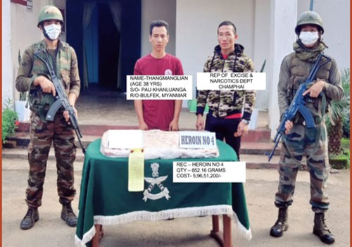 Heroin worth Rs 22.42 cr seized in Tripura, Meghalaya, Mizoram; 7 drug peddlers held