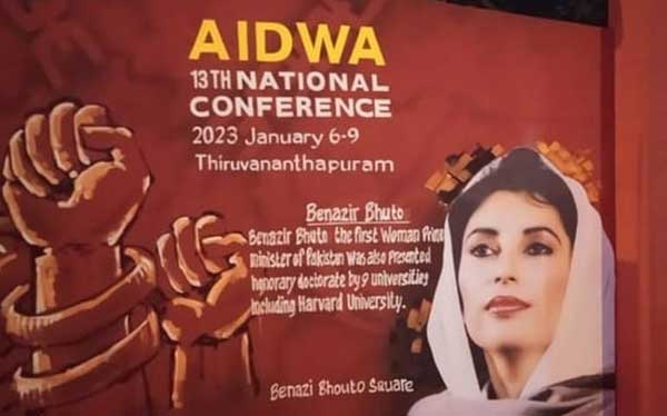 Kerala BJP slams Left over Benazir Bhutto's picture in AIDWA poster