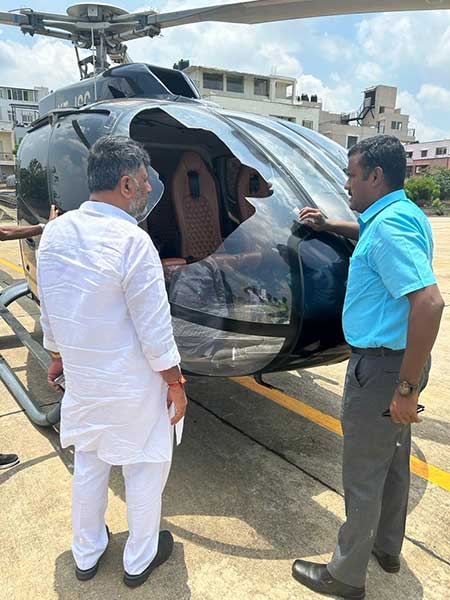 K'taka Cong President Shivakumar's chopper hit by vulture