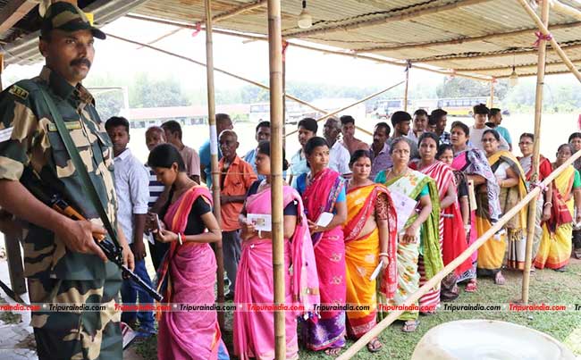 Tripura records 68.11% voter turnout till 3 PM
