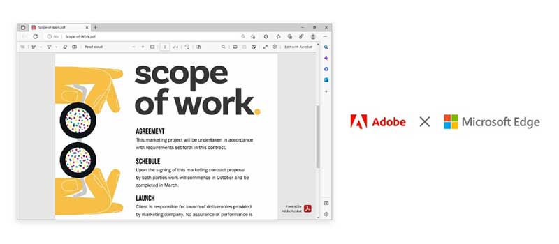 Microsoft Edge to get Adobe Acrobat PDF tech in March