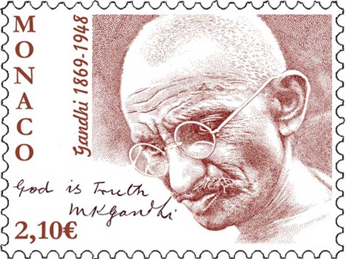 Gandhi figures on postage stamps of 100 plus countries