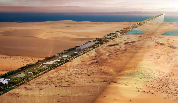 NEOM: City of the Future, a magical world with 170 km of glass walls, 7 km floating structures