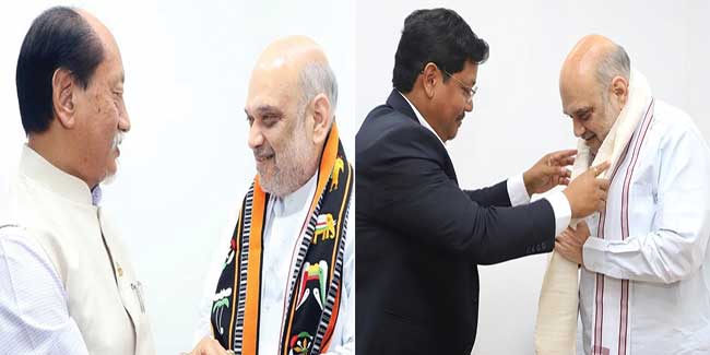Shah meets new CMs of Meghalaya, Nagaland