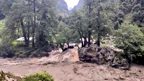 Cloudburst in Himachal's Kinnaur, houses submerged in flood water