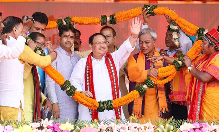 Success of double engine govt will install BJP again in Tripura: Nadda