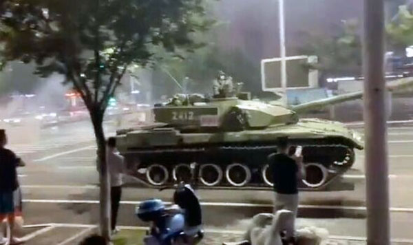 Tanks on streets of China rekindles fears of Tiananmen Square
