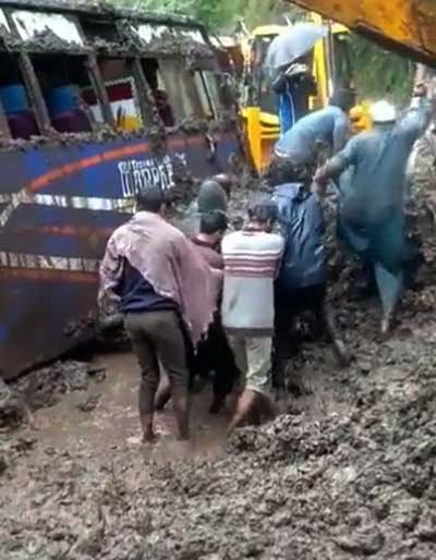 Two killed as landslide hits bus in J&K's Doda