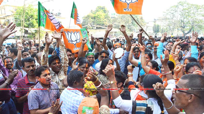 BJP, ally leading in Tripura