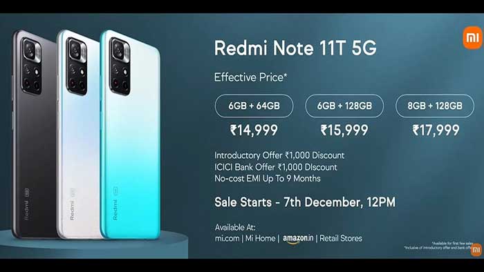 Redmi Note 11T 5G with dual rear cameras, 90Hz display launched