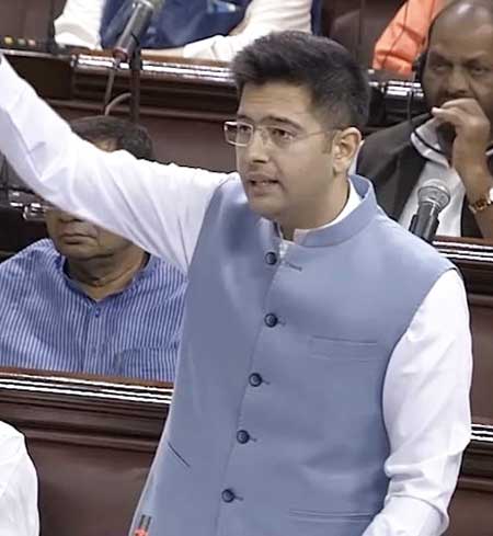 AAP MP Raghav Chadha suspended from RS by Chairman Dhankhar