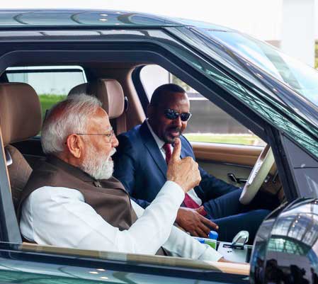 Abiy Ahmed drives PM Modi to airport, bids farewell after conclusion of landmark visit