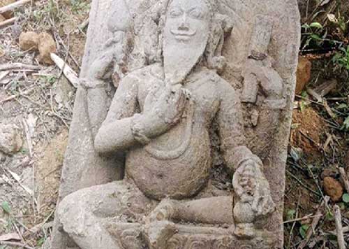 Ancient Lord Brahma Sculpture Unearthed in Unakoti