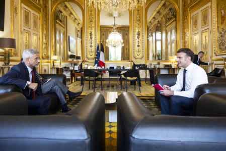 EAM Jaishankar meets Macron, thanks French President for backing India's fight against terrorism