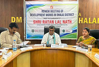 Minister Ratan Lal Nath chairs first development review meeting as Dhalai Guardian Minister Minister Ratan Lal Nath chairs first development review meeting as Dhalai Guardian Minister