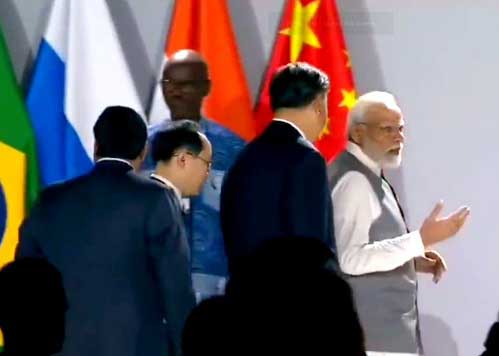 Modi, Xi exchange pleasantries at BRICS summit