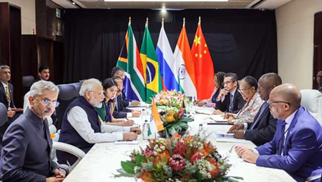 PM Modi holds bilateral discussions with South African president Cyril Ramaphosa