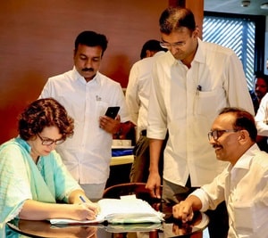 Priyanka Gandhi files nomination for Wayanad LS bypoll