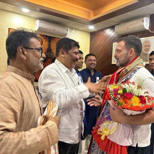 Rahul Gandhi meets Tripura Cong leaders at Agartala airport, discusses organisational matters