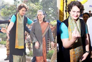 Sonia Gandhi, Priyanka cast their votes for Delhi Assembly elections