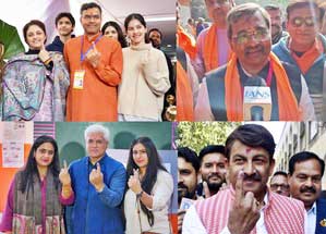 Tiwari, BJP leaders exercise franchise, urge Delhiites to cast votes