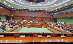 Waqf Bill: Oppn MPs meet LS Speaker, lodge protest against JPC chairman Jagdambika Pal