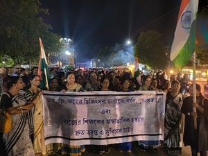Agartala: Women take out protest rally over RG Kar horror, Tripura teacher's lynching